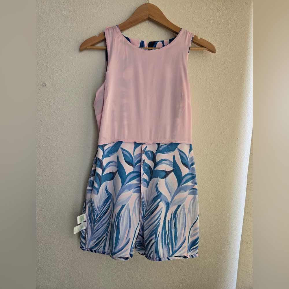 Lilly Pulitzer Blue and Pink Tropical Swim Coverup, Size 0 - Picture 5 of 8